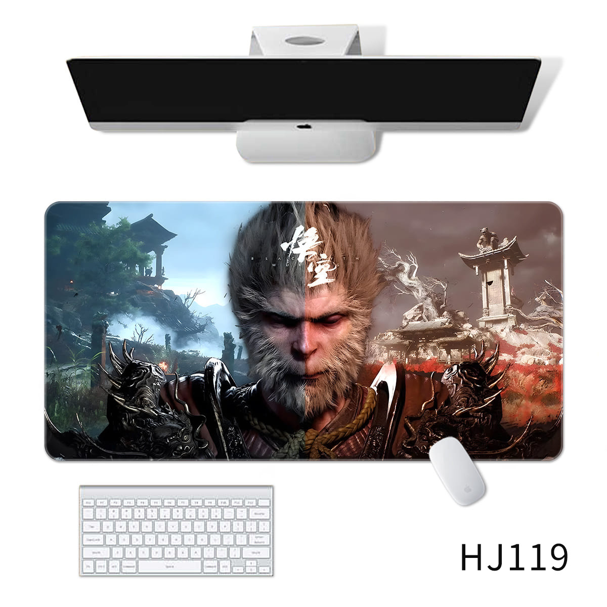 Schwarz-Mythos-WuKong-Groszlige-Gaming-Maus-Tastaturpad-PC-Spiel-SunWukong-XXL-Mauspad-Computer-Tast-2020624-3